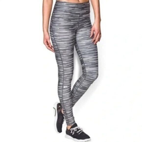Under Armour HeatGear Compression Striped Womens Leggings‎ Size S Athletic Yoga - Picture 1 of 10